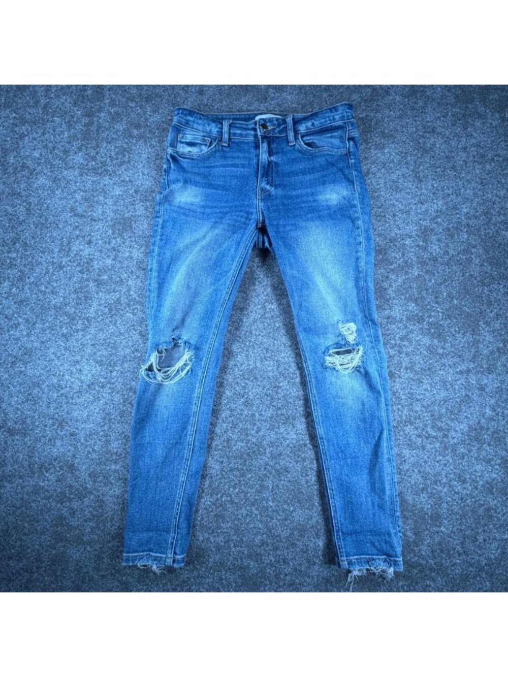 Flying Monkey Skinny Jeans Womens 29 Blue Stretch Denim‎ Distressed Open Knees